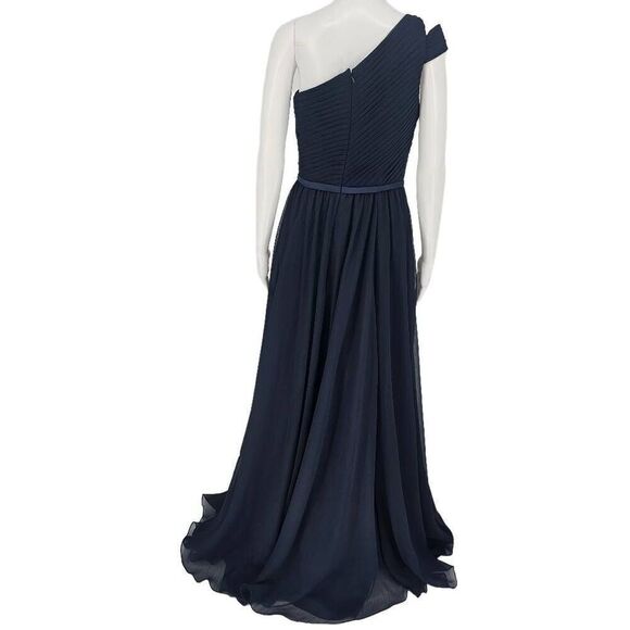 Vintage Angelina Faccenda One-Shoulder Maxi Dress Navy 8 - Picture 2 of 8